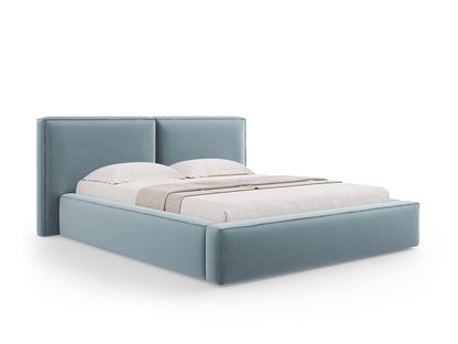 Arendal — Bed Light Blue (Bluvel 06) Black Plastic