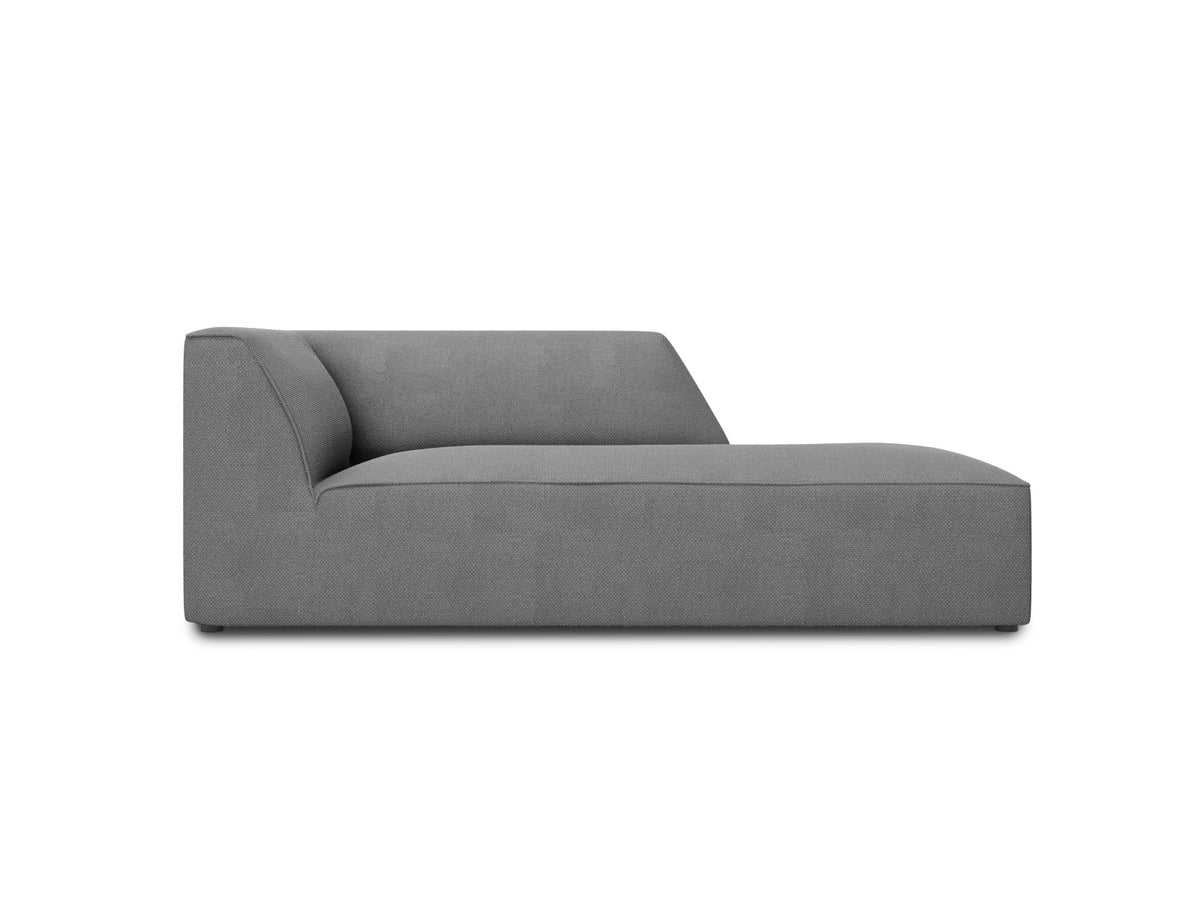 Ruby — Chaise Longue Grey (Ottawa 11) Black Plastic Right