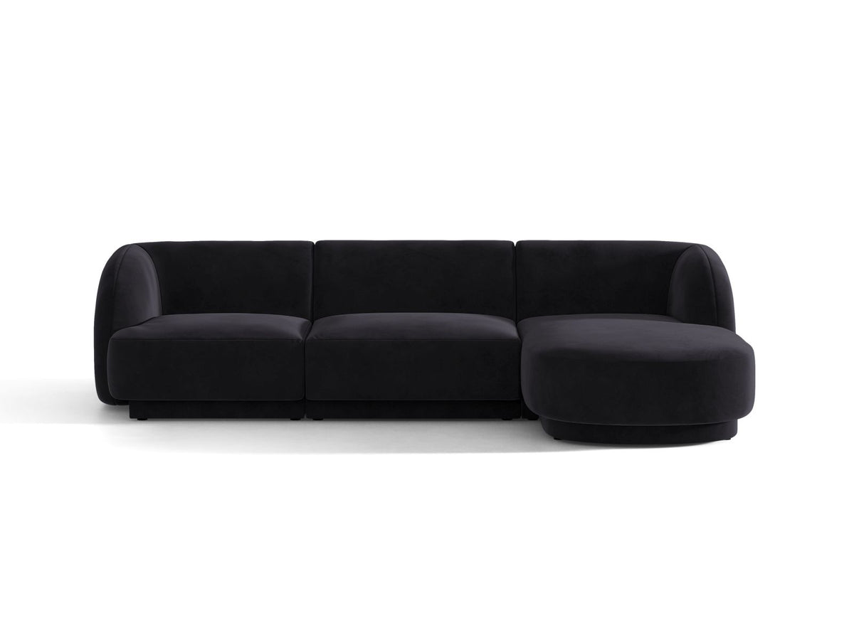 Miley — Corner Sofa Black (Venus 2923) Black Plastic Right