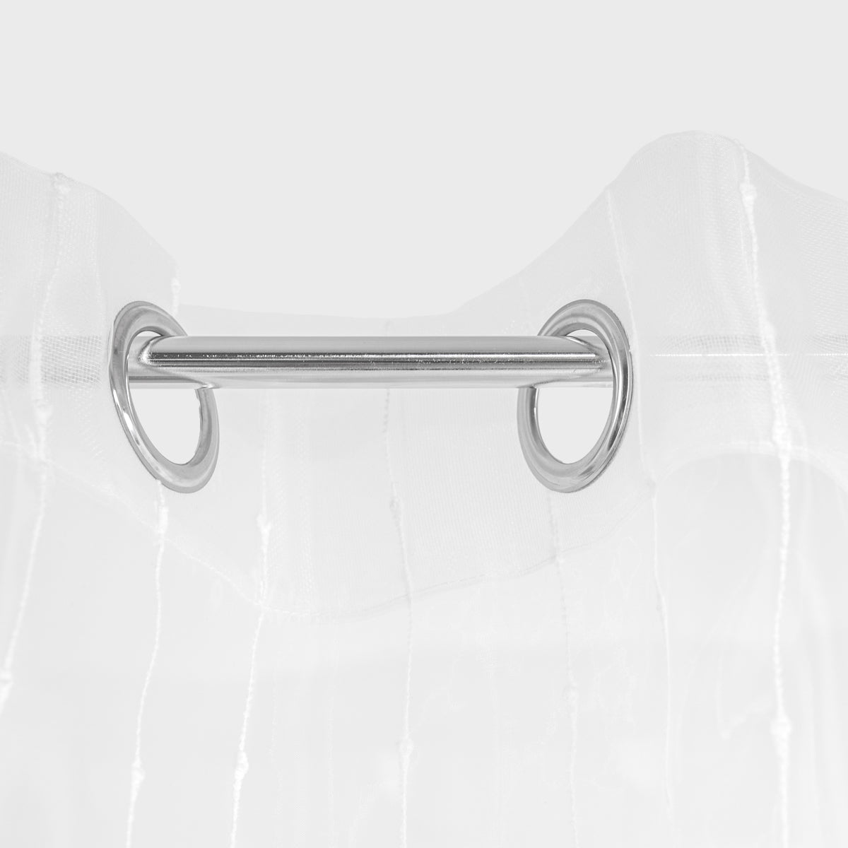 White Jacquard Curtain with Rings 140x250 cm | B2 Essentials
