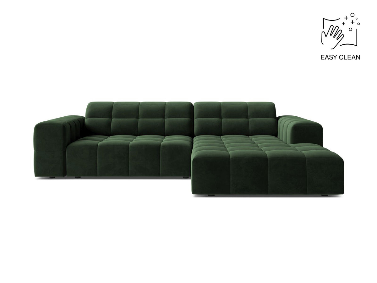 Jennifer — Corner Sofa (234x167x78 cm) Bottle Green (Venus 2940) Right