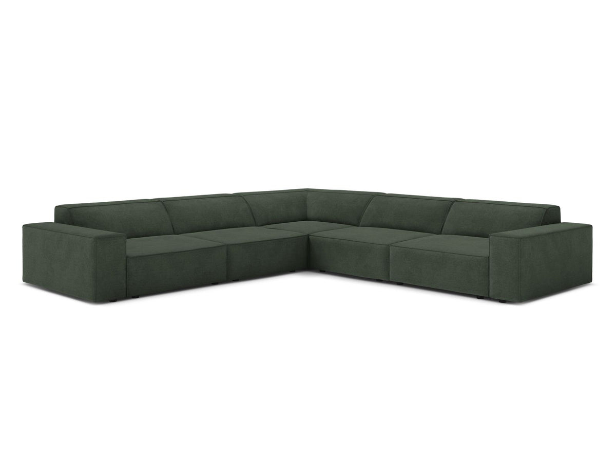 Jodie — Corner Sofa Moss Green (Liberty 12) Black Plastic