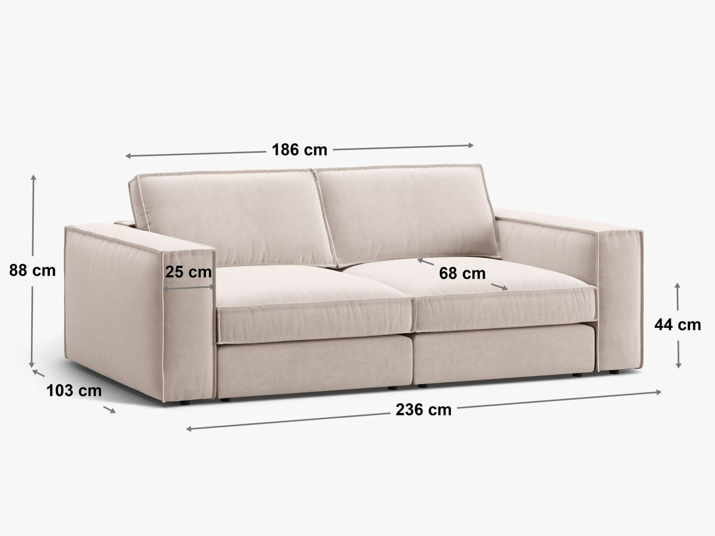 Pola — Sofa (236,0 x 103,0 x 88,0 cm)