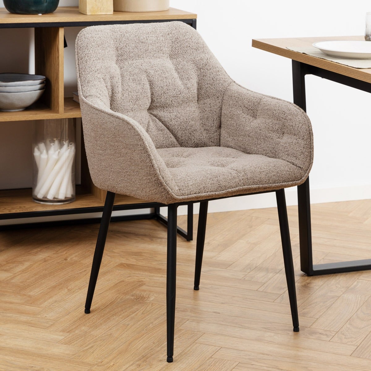 AVELIN Fabric Beige Chair - Indoor Seating Comfort