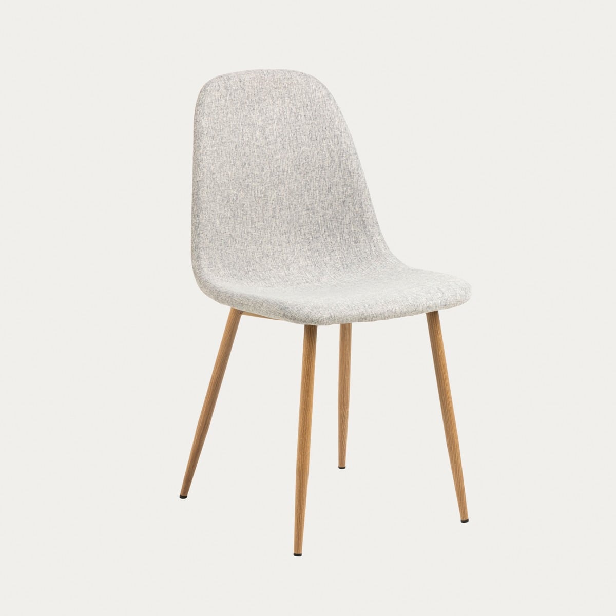 SVEA Fabric Grey Chair with Metal Frame and Polyester Padding