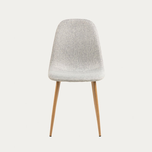 SVEA Fabric Grey Chair with Metal Frame and Polyester Padding