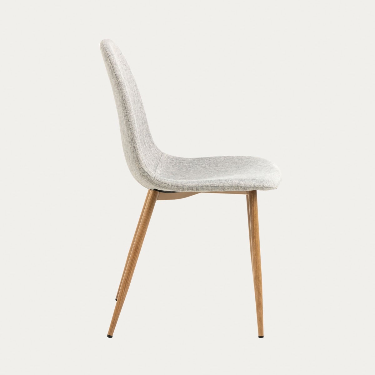 SVEA Fabric Grey Chair with Metal Frame and Polyester Padding