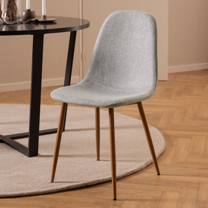 SVEA Fabric Grey Chair with Metal Frame and Polyester Padding