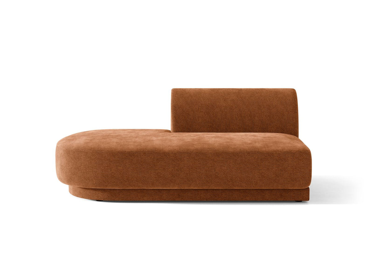 Miley — Modular Sofa Brick (Eden 10 Terra) Black Plastic Left