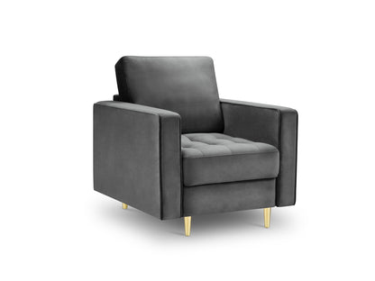 Aspen — Armchair Dark Grey (Salvador 18) Gold Metal