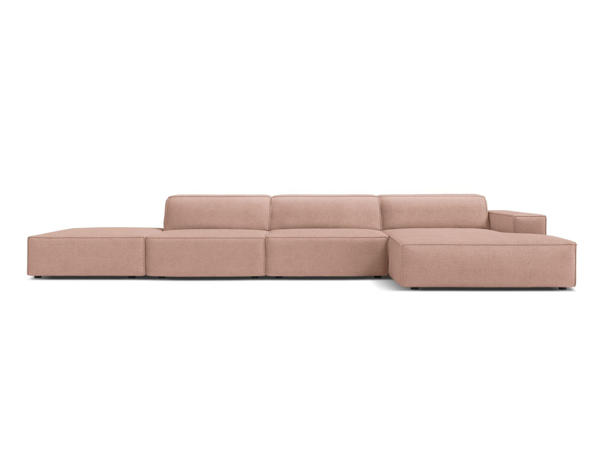 Jodie — Corner Sofa Powder Pink (Baloo 2072) Black Plastic Right