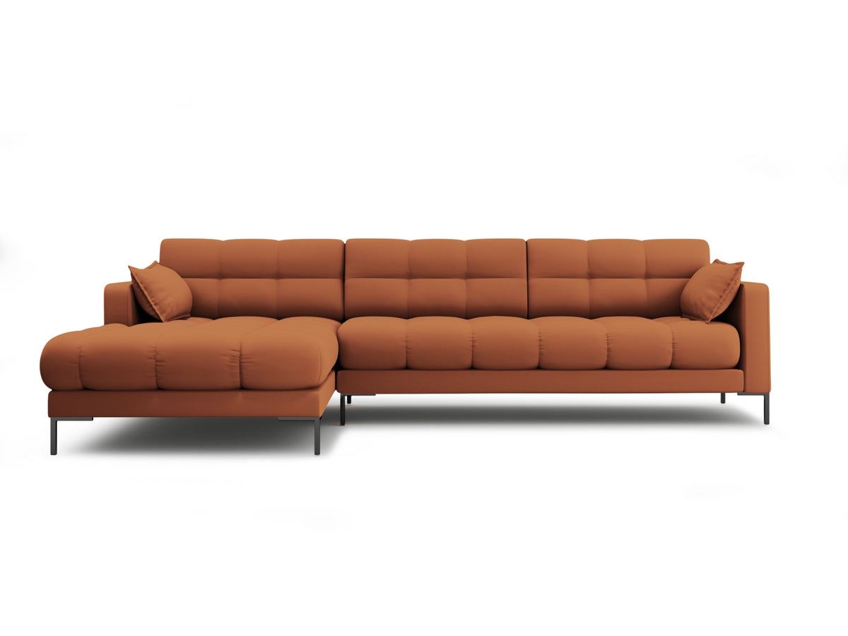Mamaia — Corner Sofa Brick (Neve 52) Black Metal Left