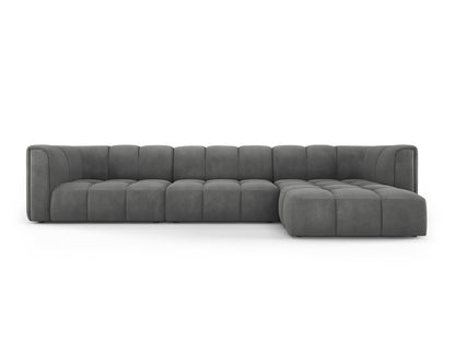 Moritz — Corner Sofa Dark Grey (Rebel 3) Black Plastic Left