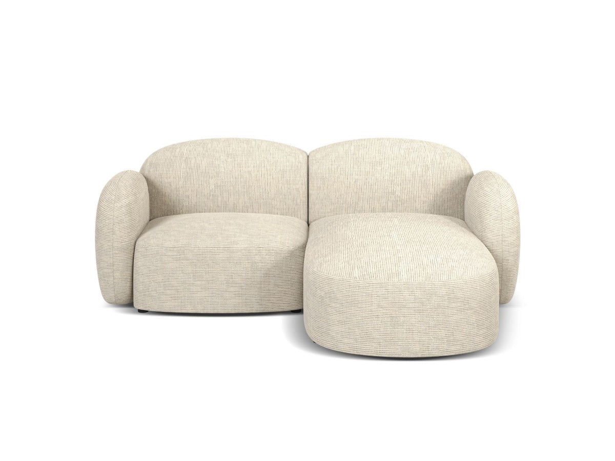Blair — Corner Sofa Light Beige (Baltimore Sand) Black Plastic Right