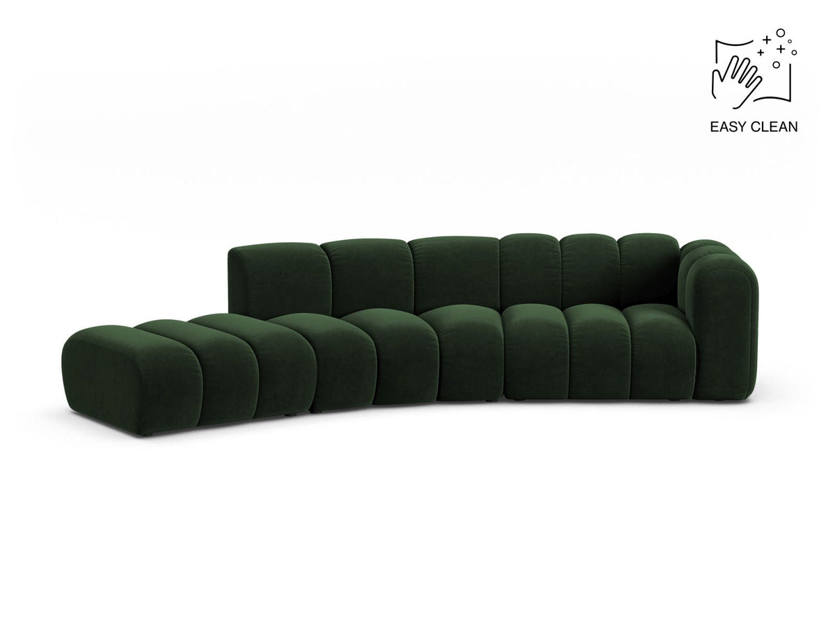 Lupine — Sofa Bottle Green (Venus 2940) Black Plastic Right