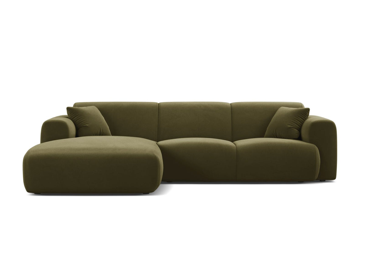 Molino — Corner Sofa Light Green (Casino Forest) Black Plastic Left