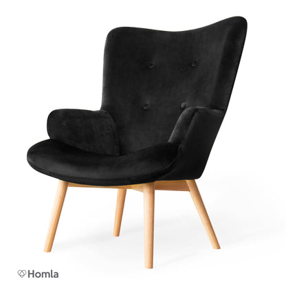Armchair MOSS Black Velour 70x95 cm