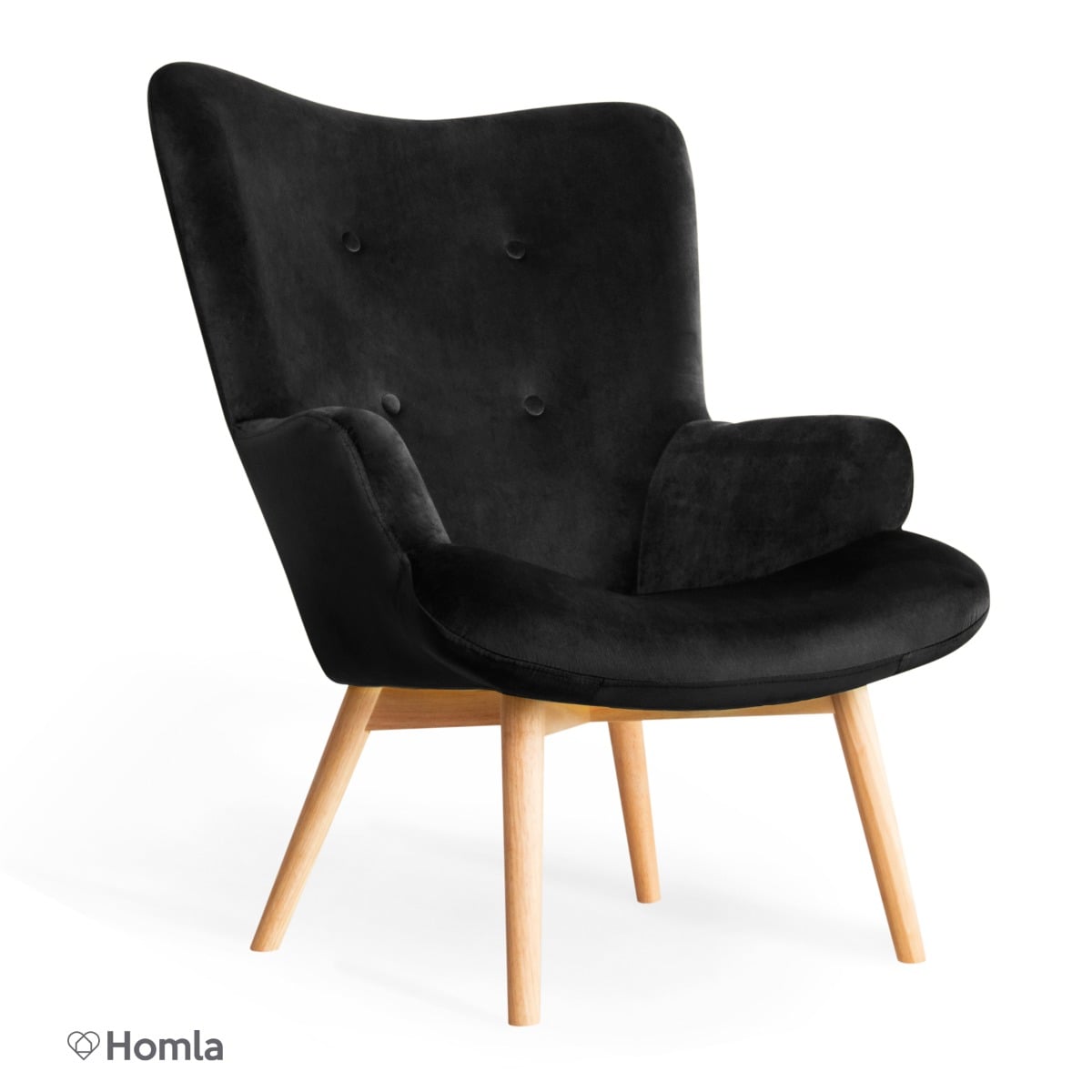 Armchair MOSS Black Velour 70x95 cm