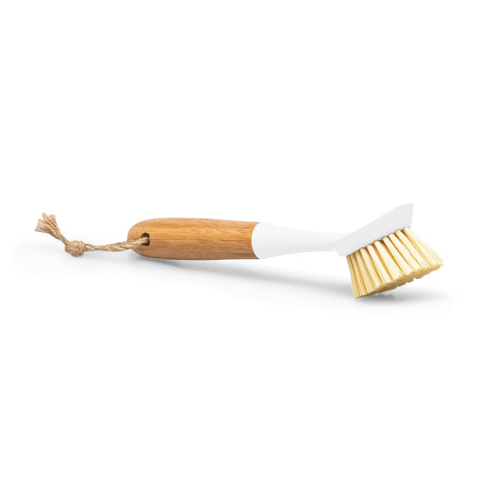 BAMBOU White Dish Brush with Bamboo Handle
