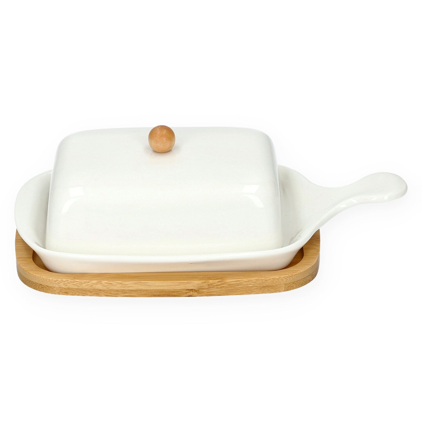 Butter Bowl FINCAN Ceramic with Bamboo Base 22 cm