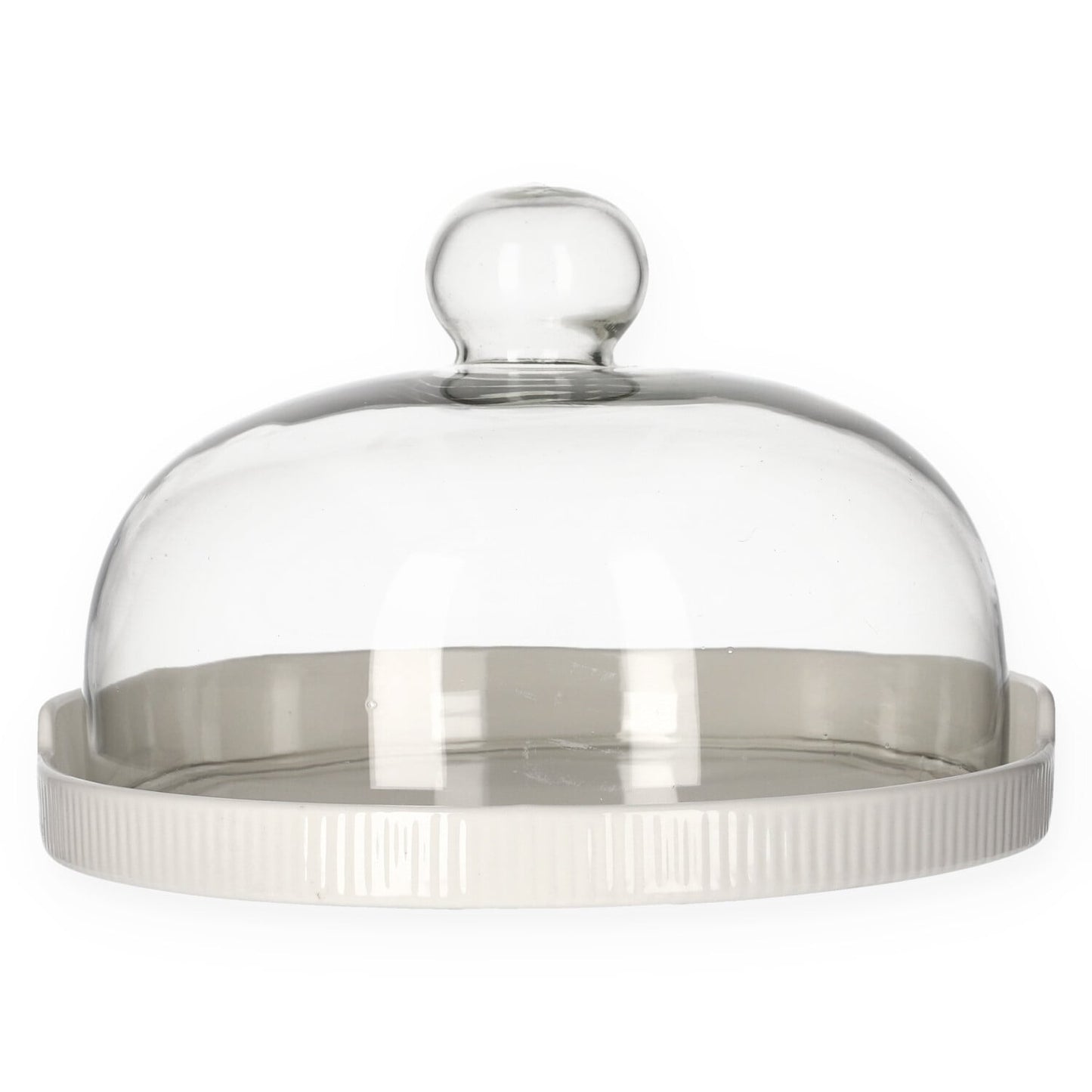 FINCAN Ceramic Serving Platter with Glass Lid 24x24x19cm