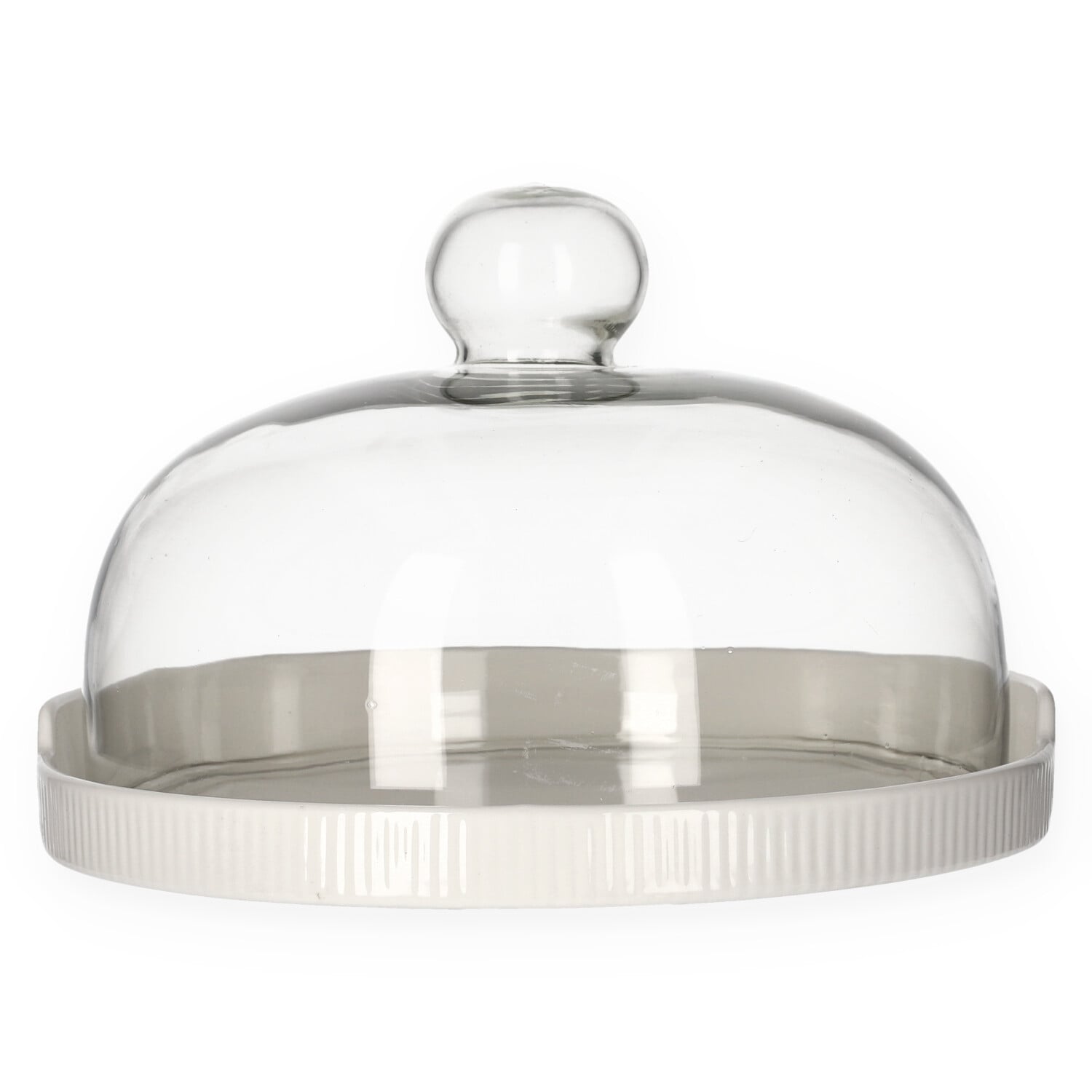 FINCAN Ceramic Serving Platter with Glass Lid 24x24x19cm
