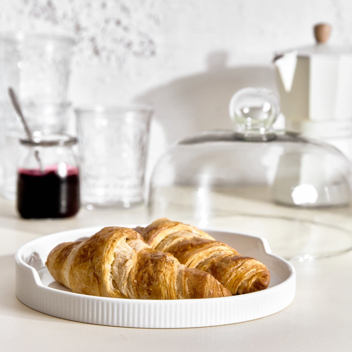 FINCAN Ceramic Serving Platter with Glass Lid 24x24x19cm