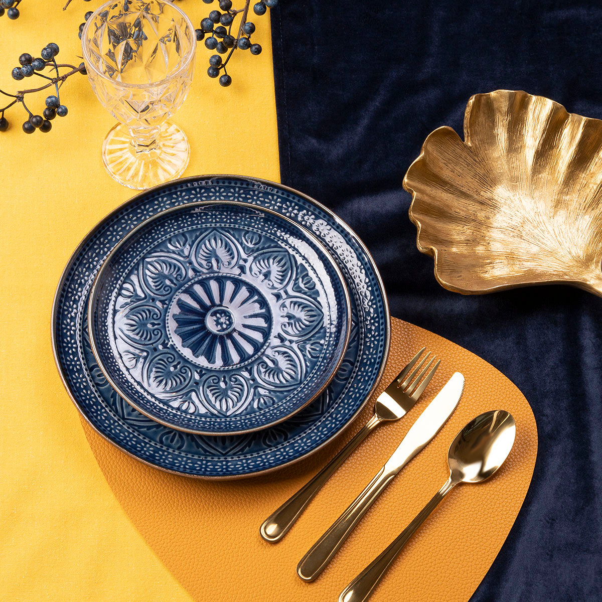 INDIE Navy Blue Dessert Plate 21 cm