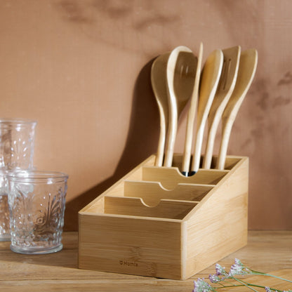 Organiser BAMBOU Bamboo Kitchen Organizer with Compartments 26x15x13 cm