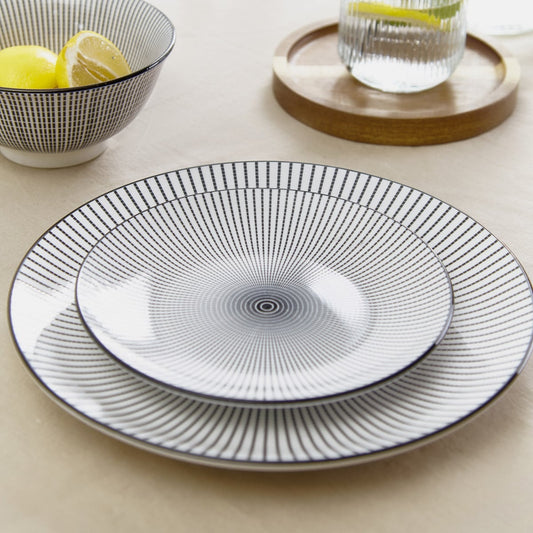 NAVIA Black Dinner Plate 27 cm - Stoneware, Microwave Safe