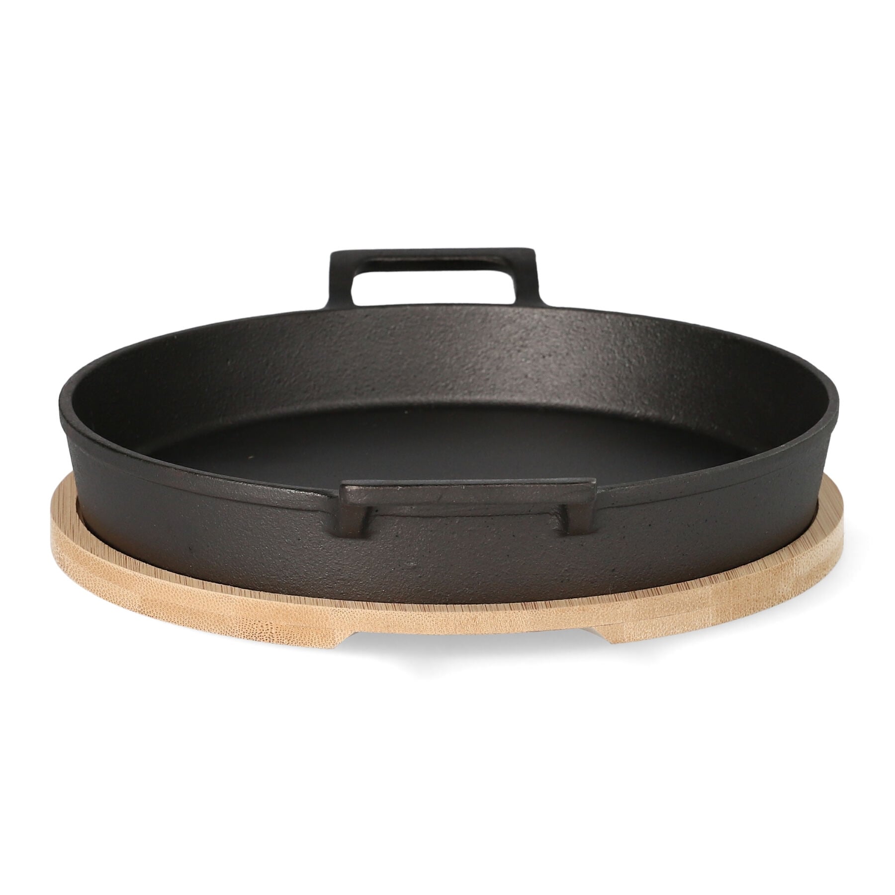 ANDREAS Cast Iron Frying Pan with Bamboo Pad 25x20 cm