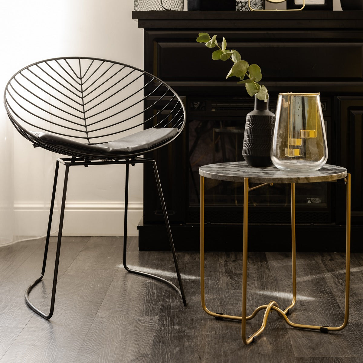 GALIA Glass Gold Lantern - Elegant Home Decor Accessory