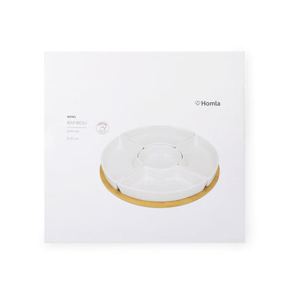 FINCAN Ceramic Serving Platter with Rotating Tray and Bowls