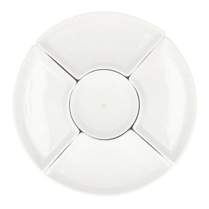 FINCAN Ceramic Serving Platter with Rotating Tray and Bowls