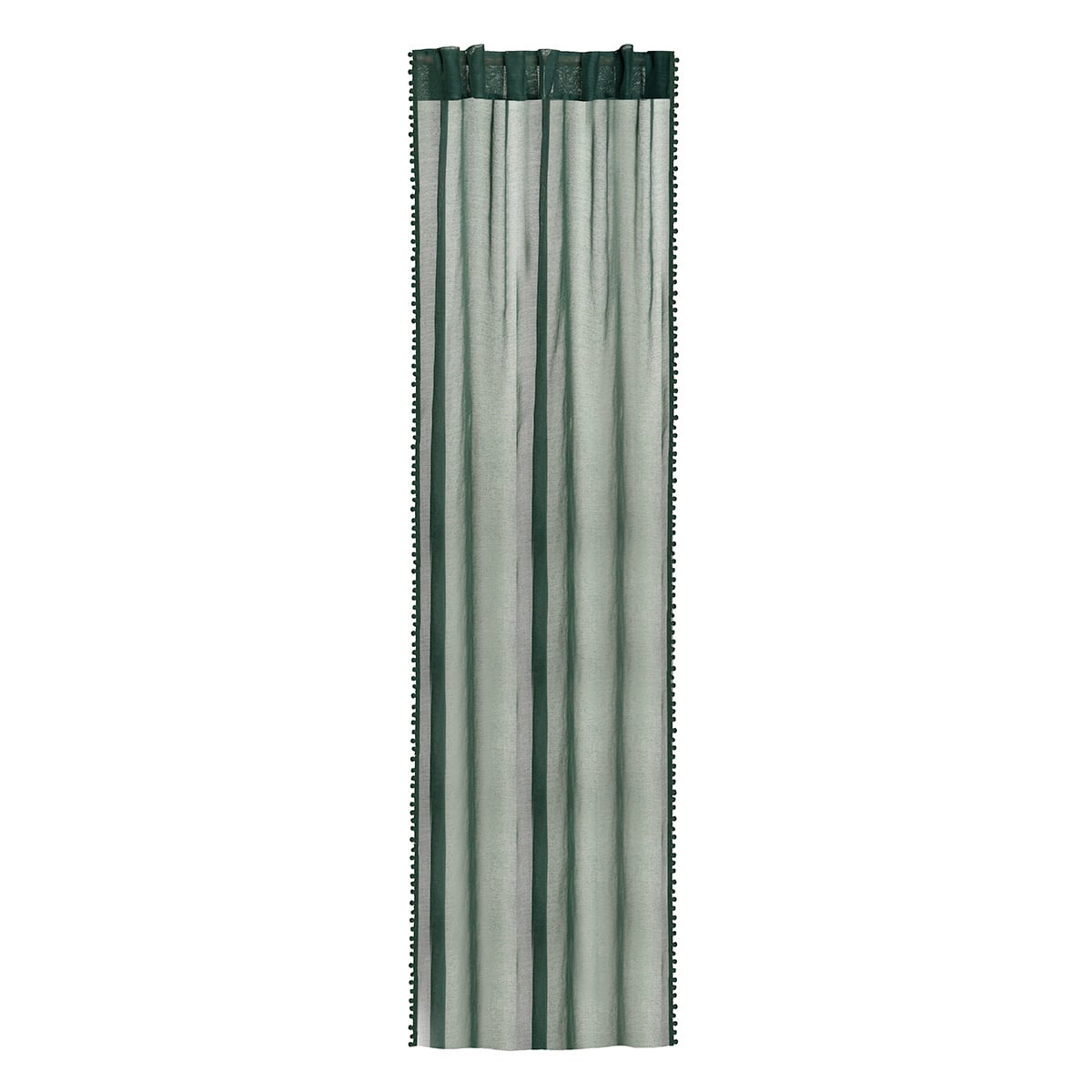 Curtain Dress ADI Green with Pompoms 140x250 cm
