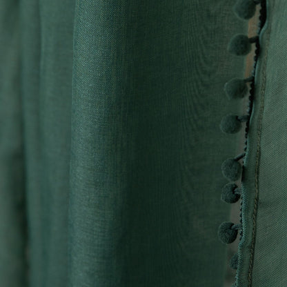Curtain Dress ADI Green with Pompoms 140x250 cm