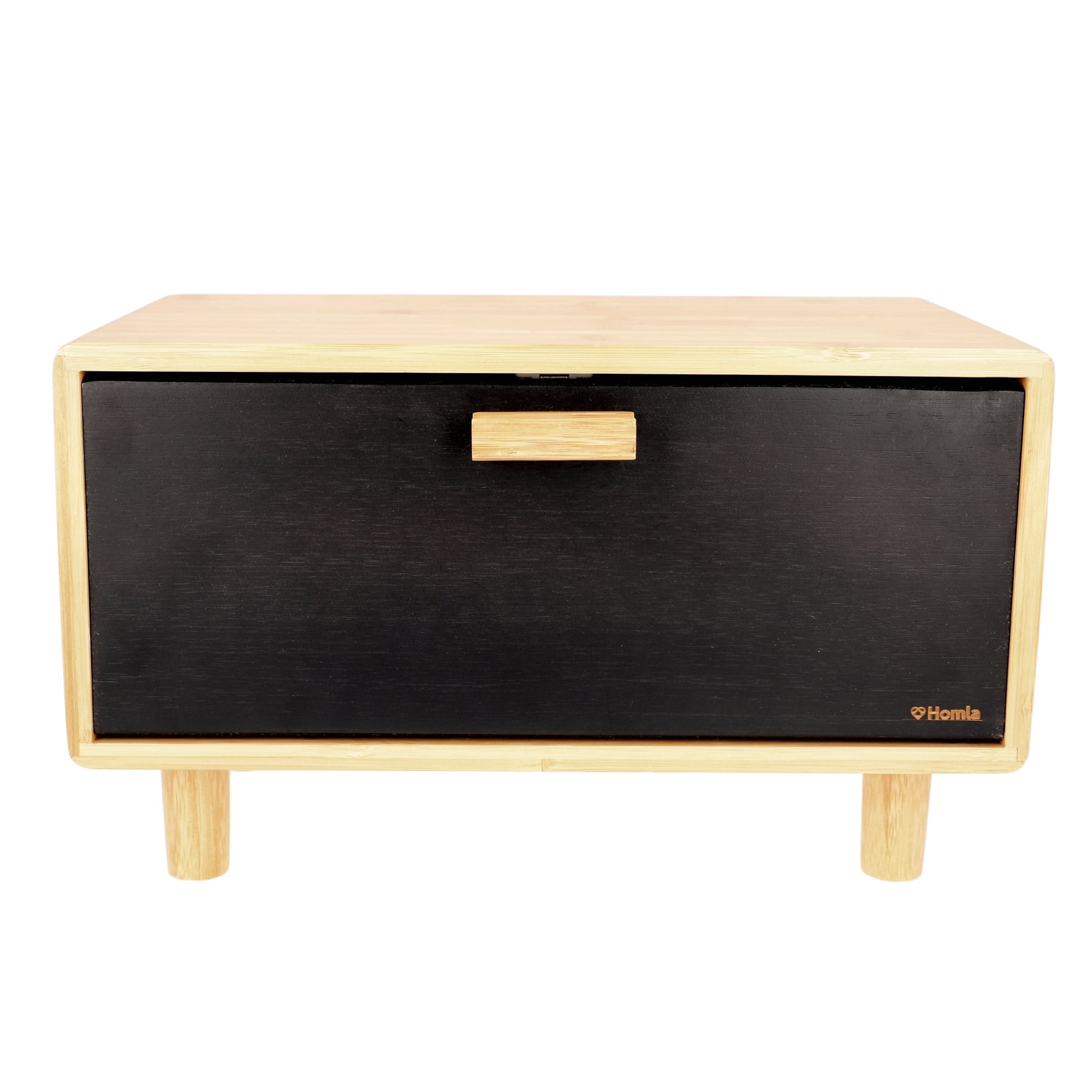 BAMBOU Bamboo Breadbox Black 35x23 cm