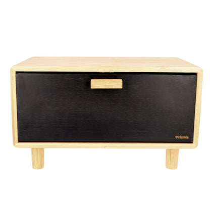 BAMBOU Bamboo Breadbox Black 35x23 cm