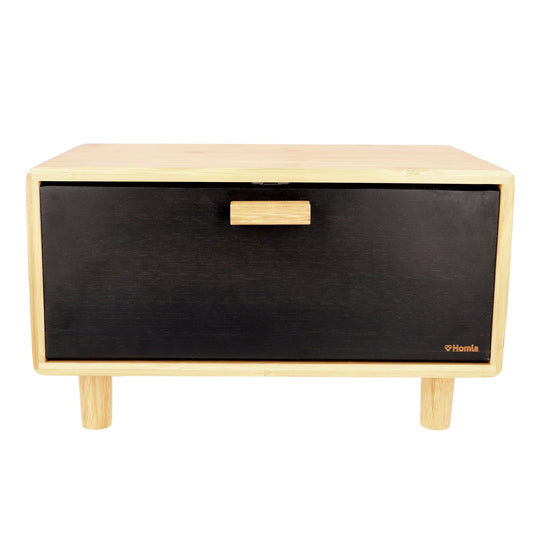 BAMBOU Bamboo Breadbox Black 35x23 cm