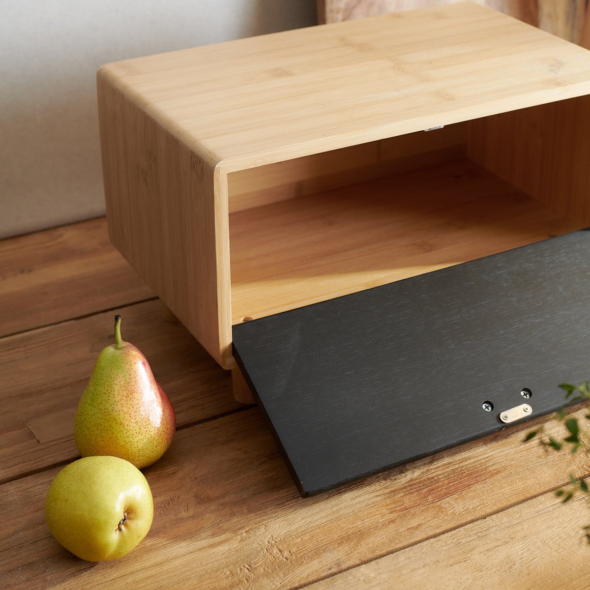 BAMBOU Bamboo Breadbox Black 35x23 cm