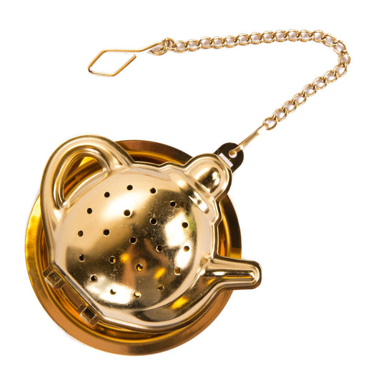 JALO Gold Teapot-Shaped Tea Brewer Stainless Steel Infuser