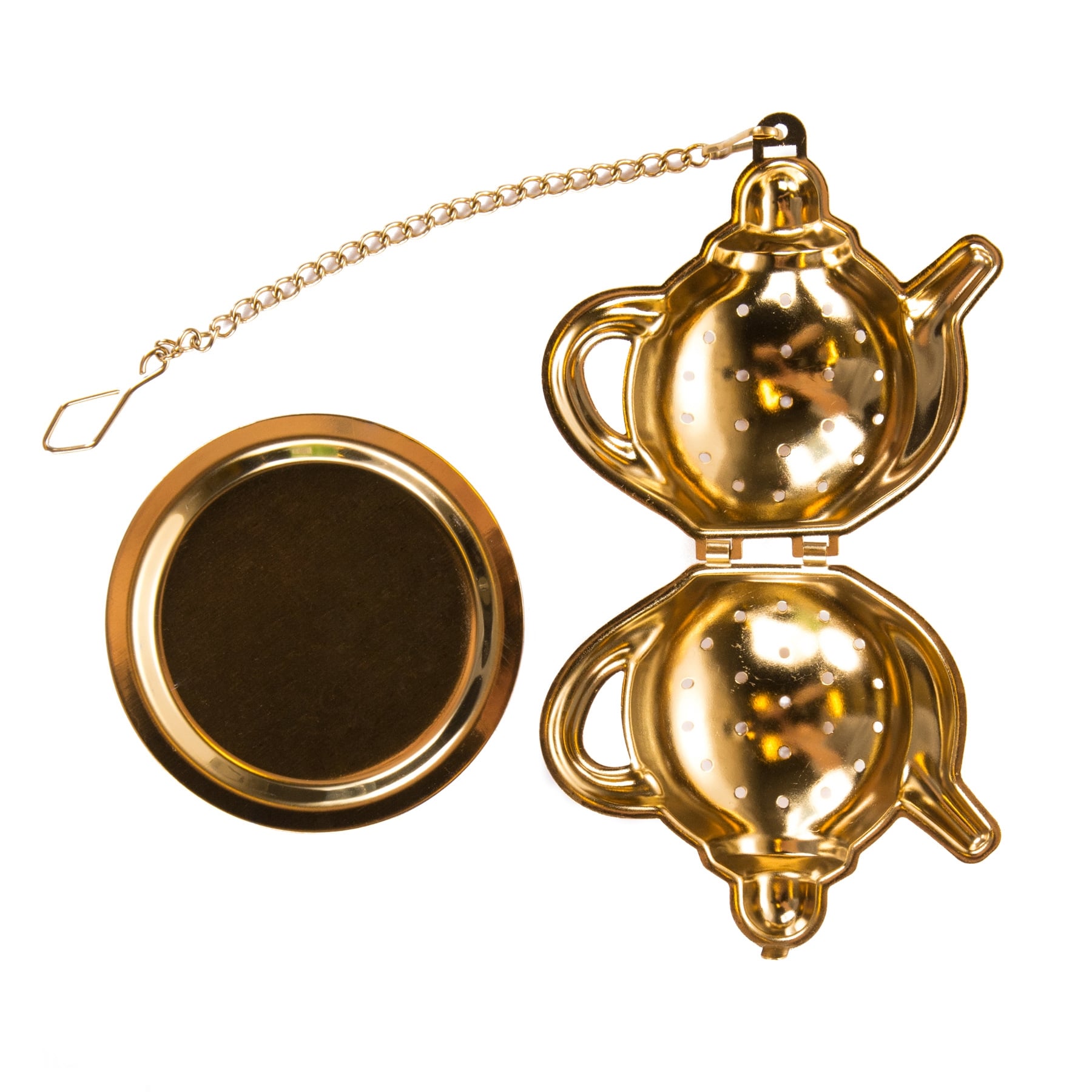 JALO Gold Teapot-Shaped Tea Brewer Stainless Steel Infuser