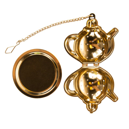 JALO Gold Teapot-Shaped Tea Brewer Stainless Steel Infuser