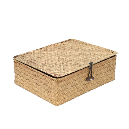 TALULAH Braided Natural Casket Woven Box 25x20x8 cm
