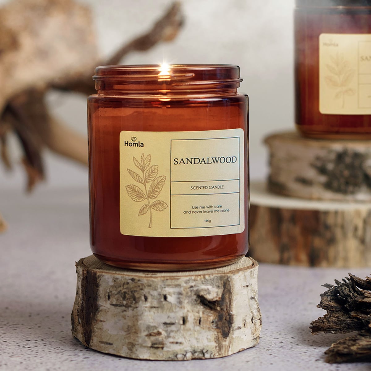 TOFU Sandalwood Scented Candle 190g