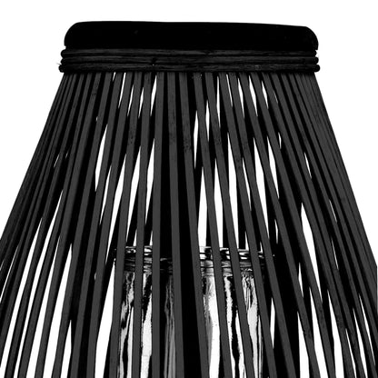 MASAYA Black Garden Lantern Bamboo Wood Outdoor Decor