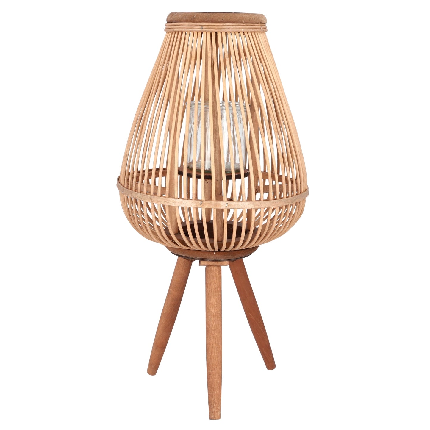 MASAYA Natural Garden Lantern Bamboo Wood 15x11x61 cm