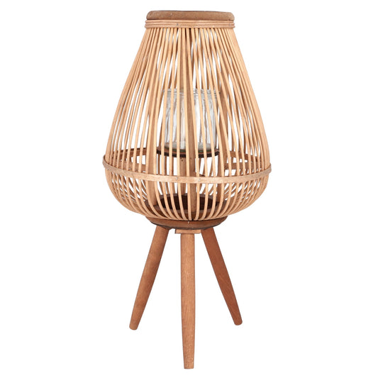 MASAYA Natural Garden Lantern Bamboo Wood 15x11x61 cm