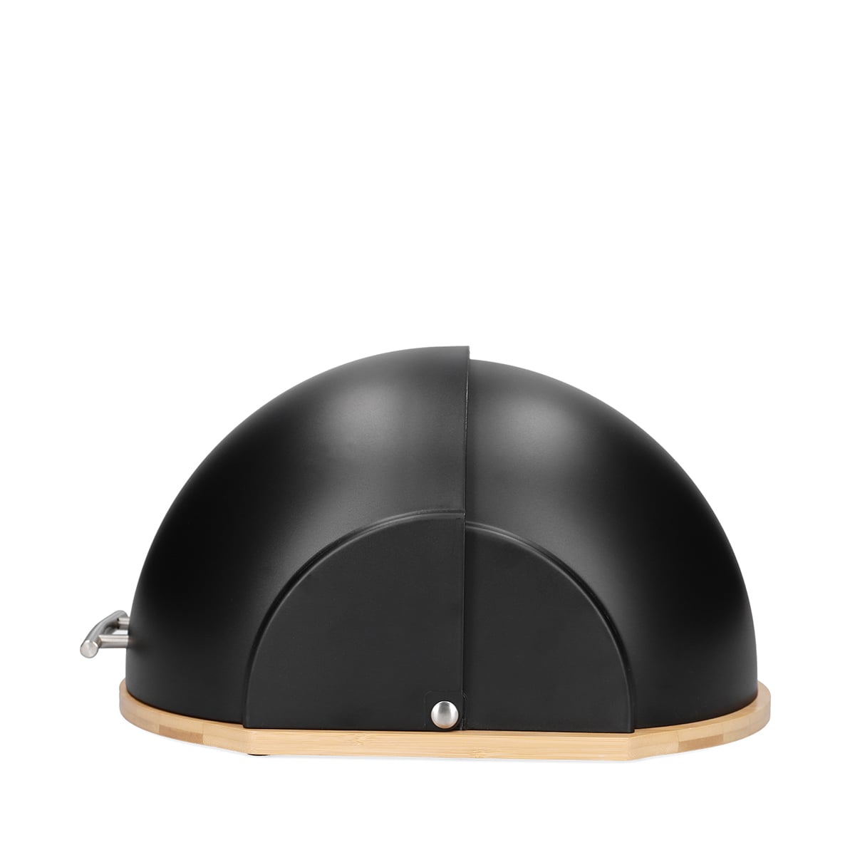 Darvin Round Black Bamboo Breadbox 37.5x27x21 cm