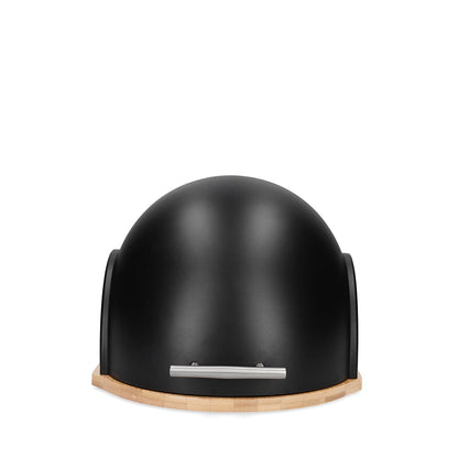 Darvin Round Black Bamboo Breadbox 37.5x27x21 cm